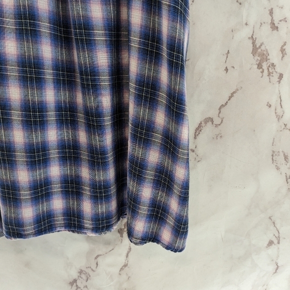 Hot Topic Dress Womens Medium Purple Plaid Cutout Skater Tank Mini Grunge Y2K - Picture 4 of 13